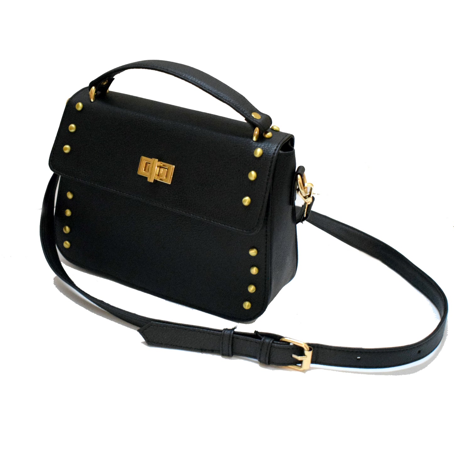 Black & Gold Studded Crossbody Bag